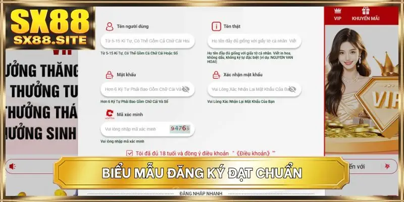 Biểu mẫu đăng ký đạt chuẩn