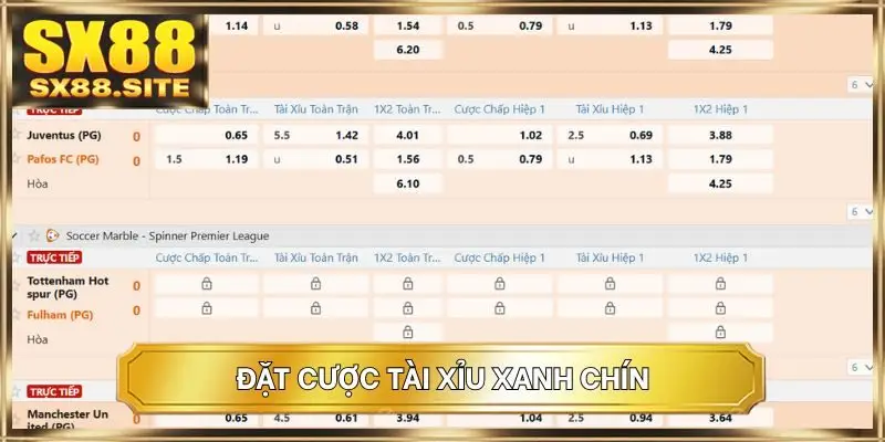 Đặt cược Tài Xỉu xanh chín