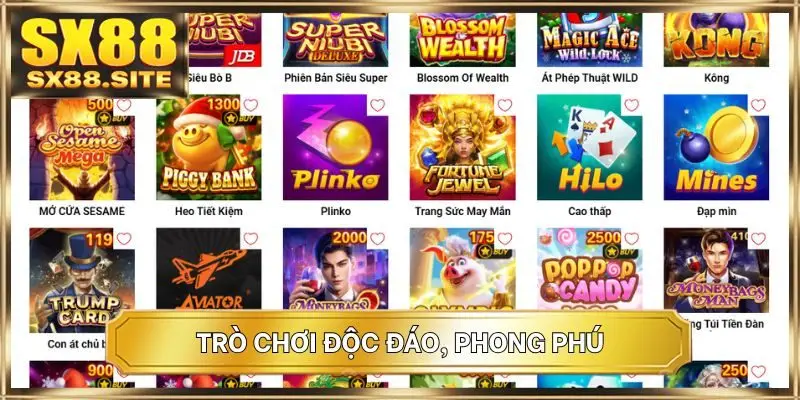 Trò chơi độc đáo, phong phú